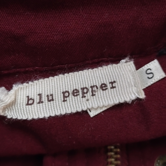 Blu Pepper Women's Burgundy Knit Sleeves Jacket Size S - Picture 7 of 8